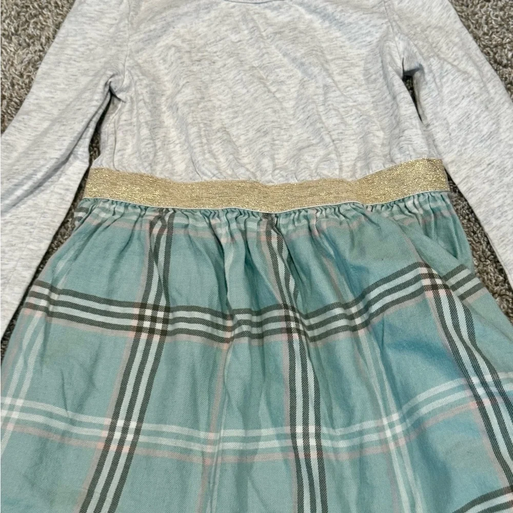 Carter’s Toddler Plaid Skirt Dress Gold Sparkle long sleeve Dress Size 3T - Picture 6 of 9